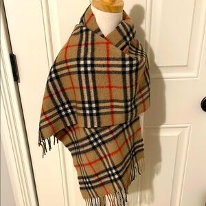 Burberry Beige and Red Checkered Wrap